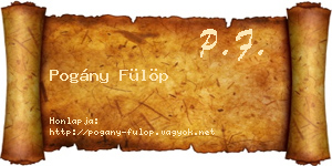 Pogány Fülöp névjegykártya